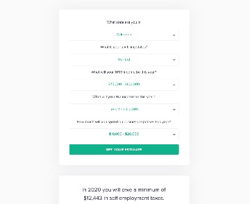 Here's an alt tag for the image: `Self-employment tax calculator and estimate`